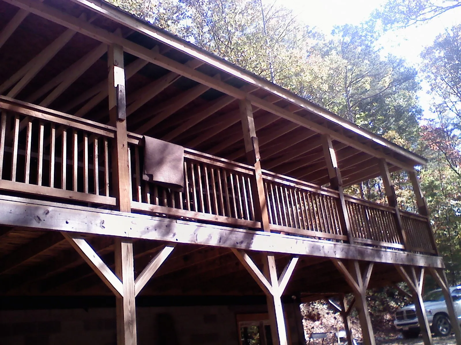 Timber framing under a new elevated porch and deck — Roof Leak Repair in Frazee by Roofing Brothers